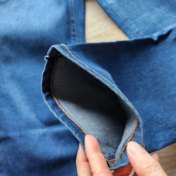 Everlane High Rise Slim Straight Button-Fly Ankle Jeans Stretch Dark Washed - Picture 3 of 10